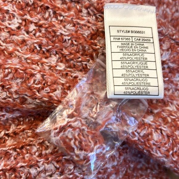 B B Dakota rust white long open pocketed cardigan Size S New - Picture 7 of 9